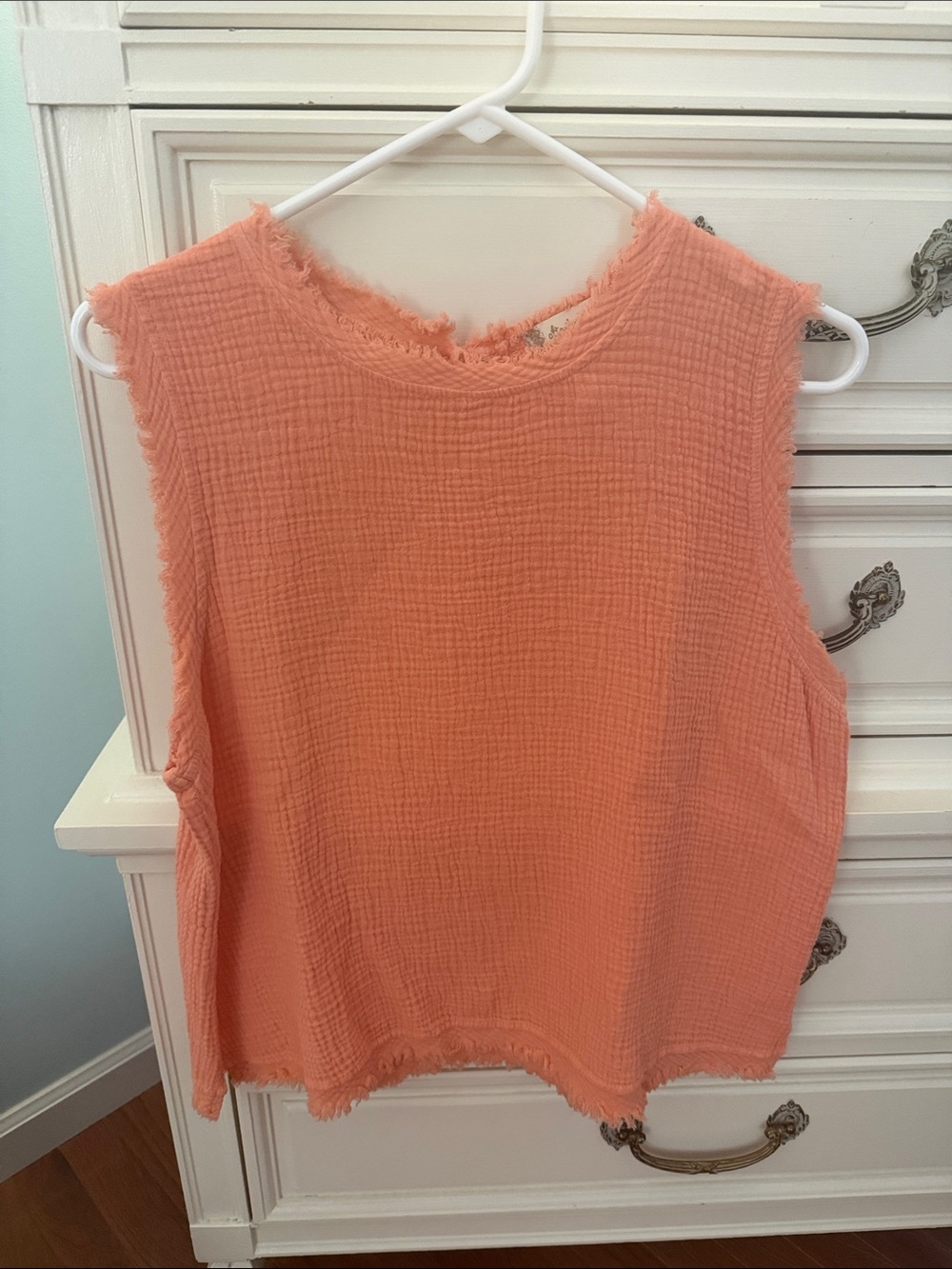 Altard State Sleeveless Gauze Top in Coral Pink